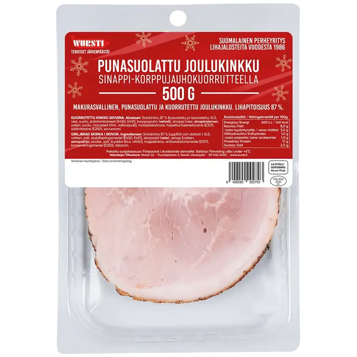 Wursti punasuolattu joulukinkku sinappi-korppujauhokuorrutteella siivutettu 500g