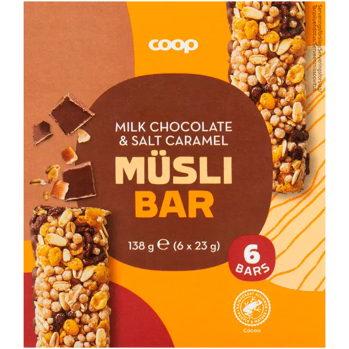 Coop myslipatukka maitosuklaa-suolakinuski 6 kpl 138 g