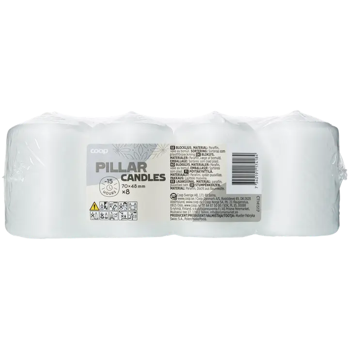 Coop väike lauaküünal valge 8tk