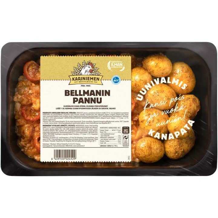 Kariniemen Kananpojan Uunivalmis Bellmanin pannu 600 g