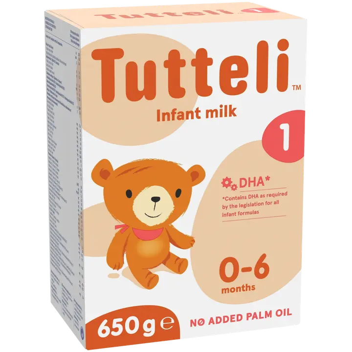 Tutteli 1 piimal põhinev imiku piimasegu kasutamiseks sünnist, 650g