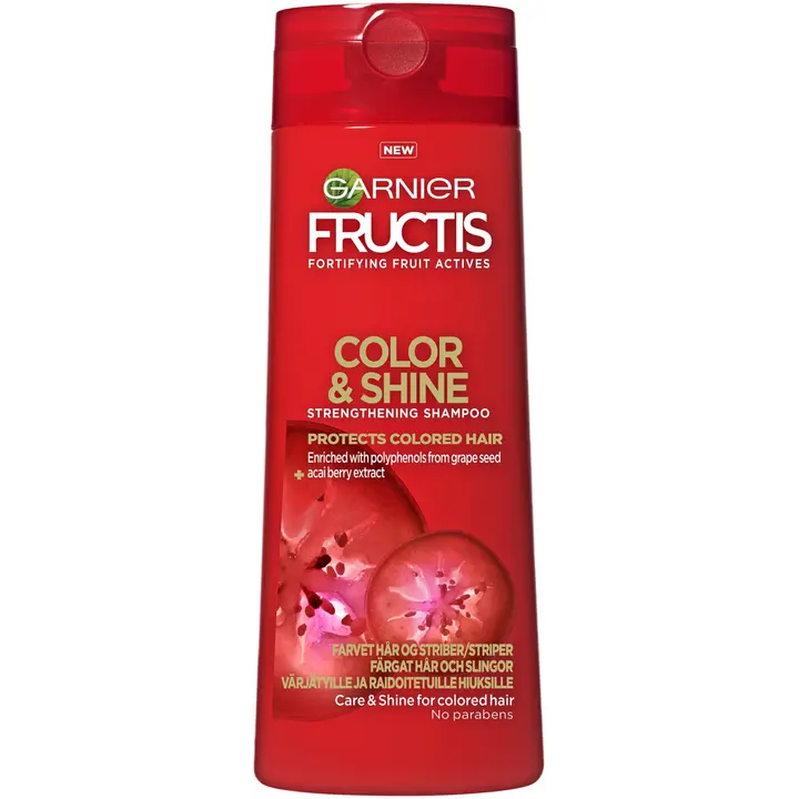 Garnier Fructis 250ml Color & Shine shampoo värjätyille ja raidoitetuille hiuksille
