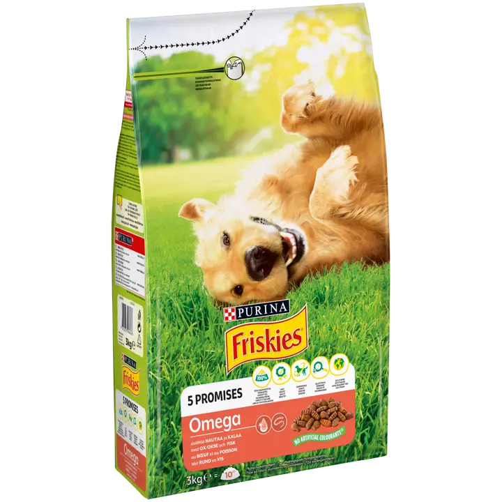 Friskies täissööt koertele veiseliha ja kalaga Omega 3 3 kg