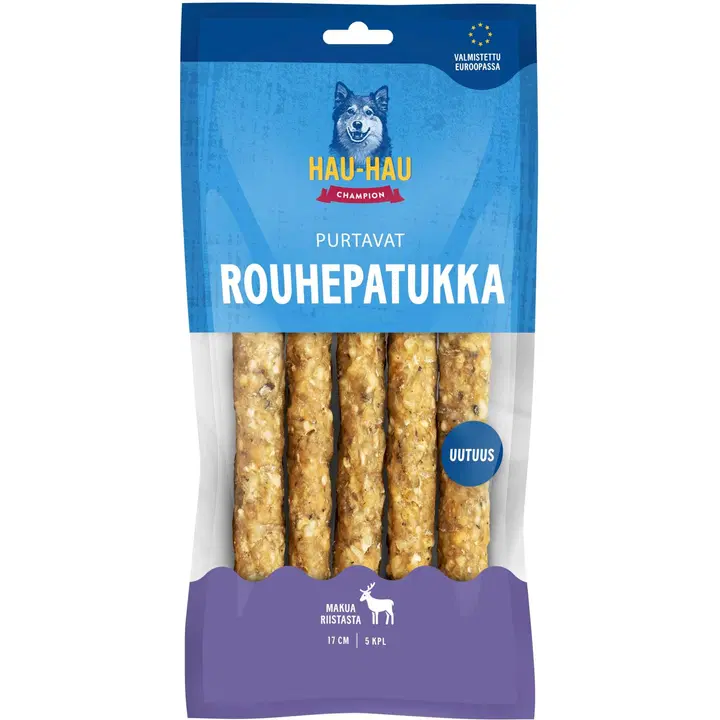 Hau-Hau Champion Purtavat Rouhepatukka sisältää riistaa 17 cm 5 kpl 200 g