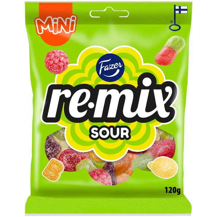 Fazer Remix Mini Sour karkkipussi 120g