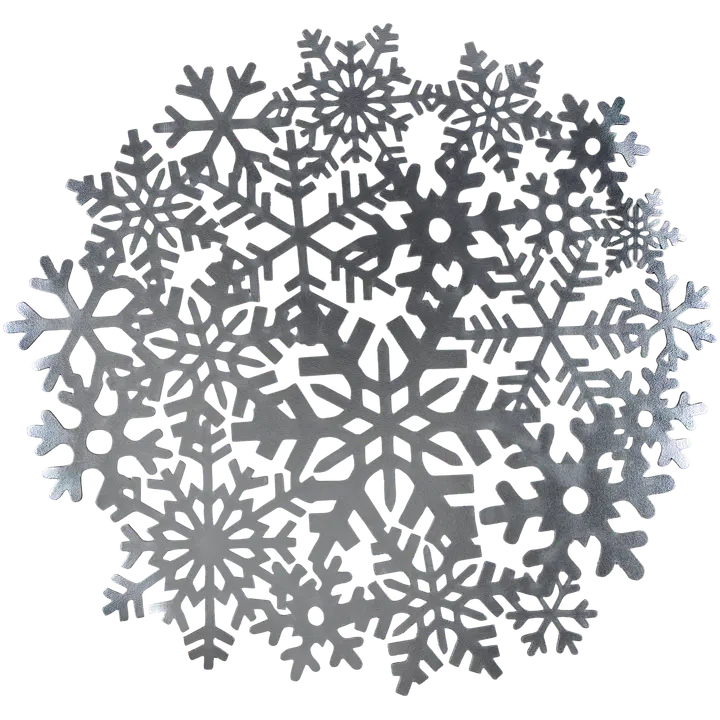 House pöytätabletti Snowflakes 36x41 cm hopea