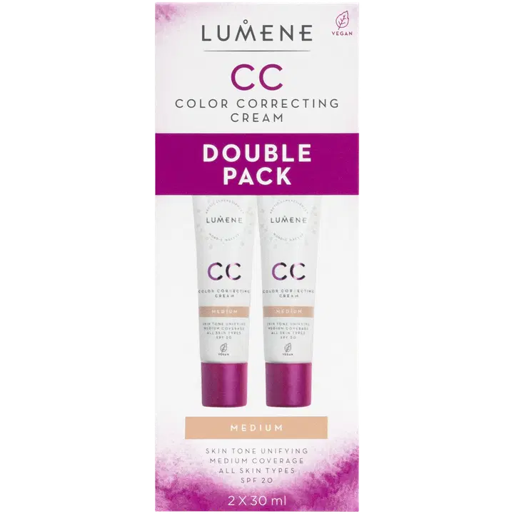 Lumene CC Color Correcting Cream SPF20 Medium Tuplapakkaus