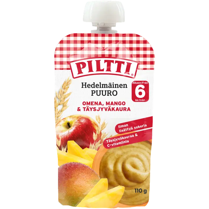 PILTTI 110g Hedelmäinen Puuro Omena-mango-täysjyväkaura 6kk annospussi