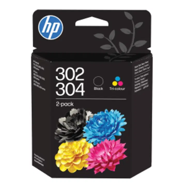 HP mustepatruuna 302/304 kolmiväri/musta