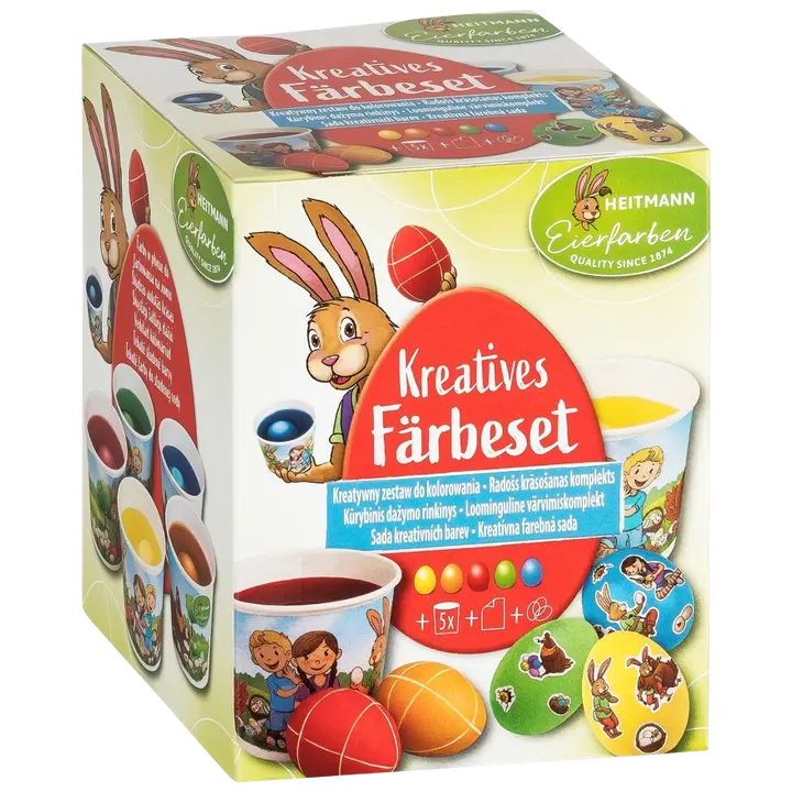 Munavärvid - 5 värvi, kleepsud, värvimistopsid, kummipaelad