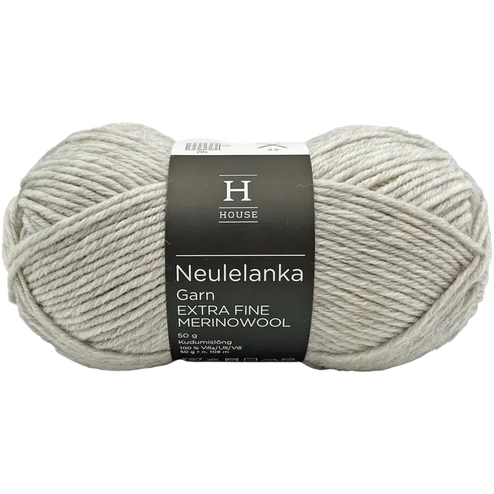 House neulelanka merinovilla 311120 50 g Light Grey Melange 23740