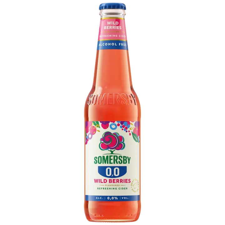 Somersby Wild Berries alkoholiton siideri 0 til-% lasipullo 0,33 L