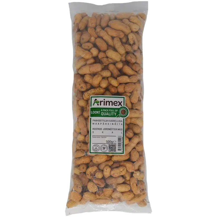 Arimex Paahdettuja kuorellisia maapähkinöitä 500g