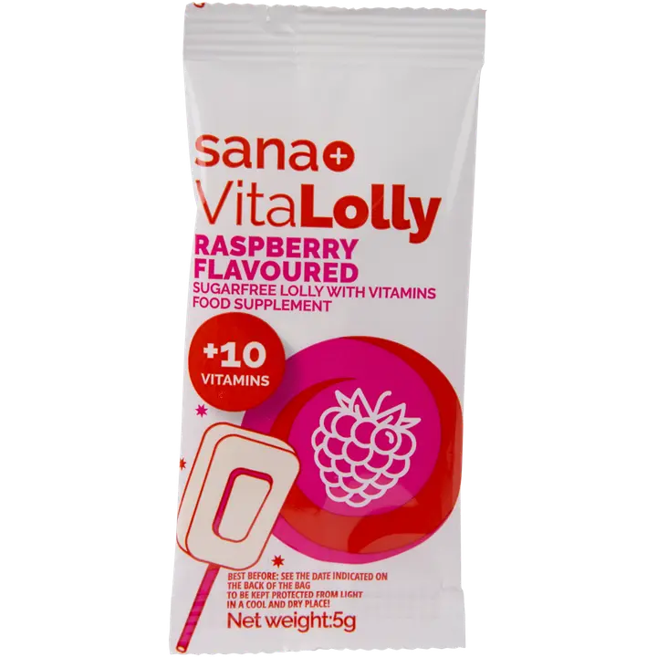SANA+ VitaLolly vitamiini pulgakomm vaarika 5g