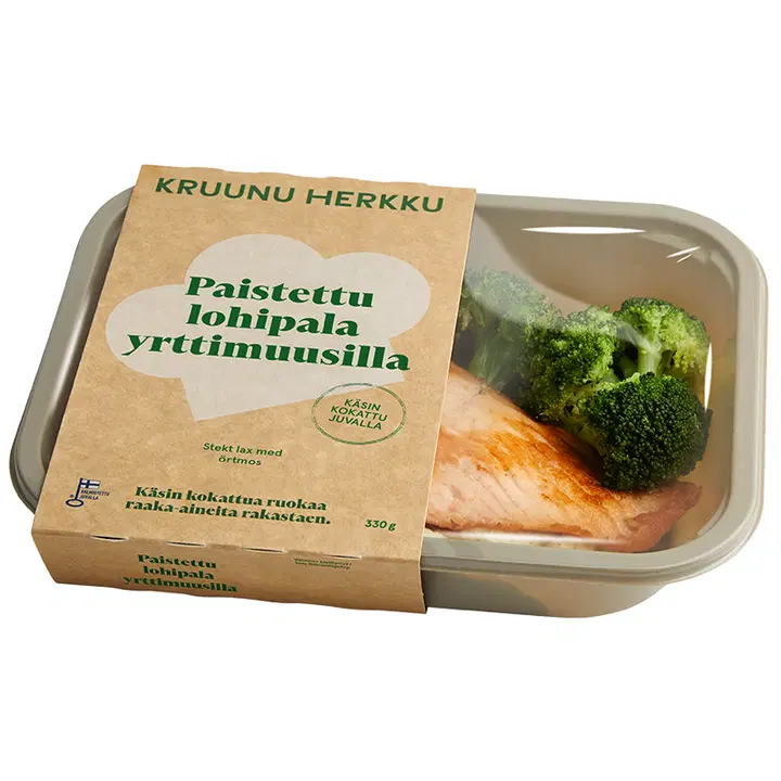 Kruunu Herkku Paistettu lohipala yrttimuusilla 330g