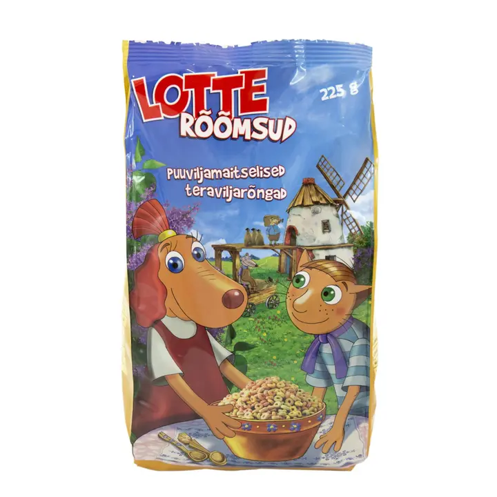 Lotte puuviljamaitselised teraviljarõngad Rõõmsud, 225 g