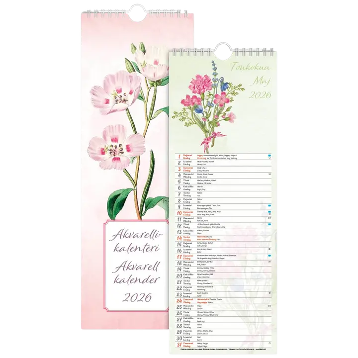 Akvarellikalenteri 2026