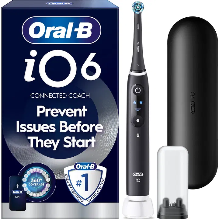 Oral-B iO6 Black Lava sähköhammasharja +matkakotelo + hammasharjateline + lisävaihtoharja