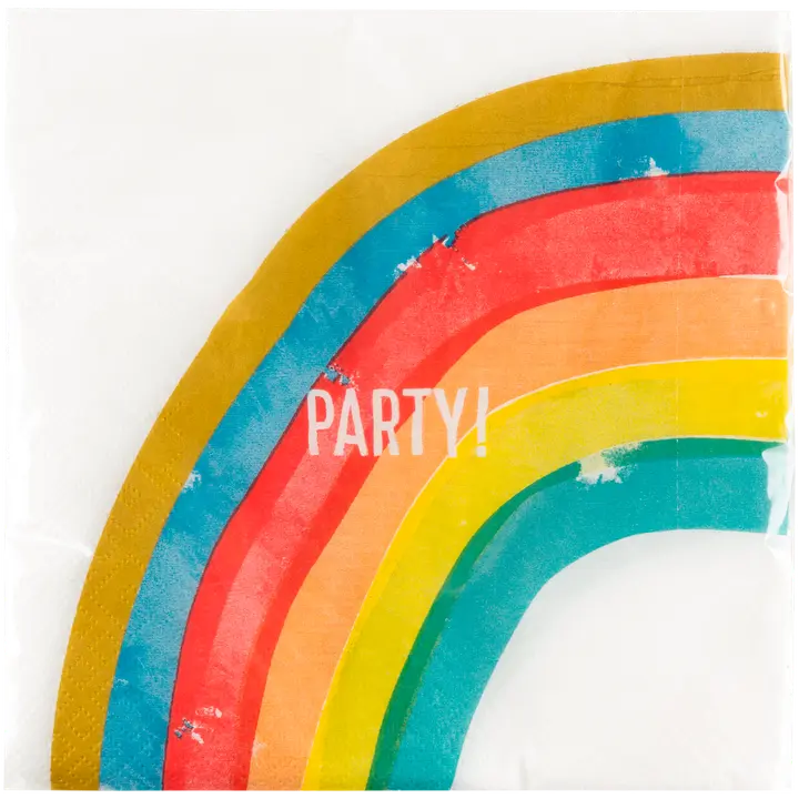 Procos Rainbow Party kaksikerroksiset paperilautasliinat 33x33cm