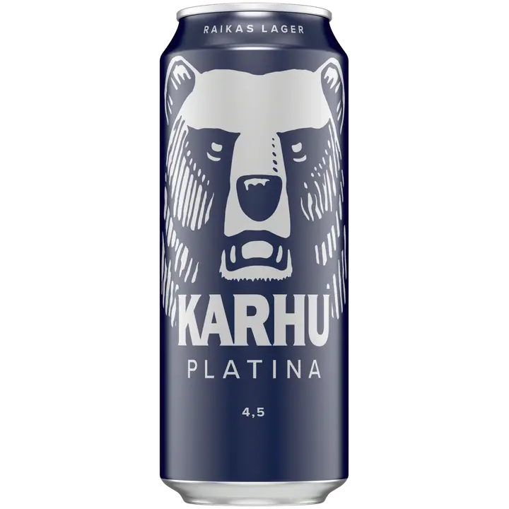 Karhu Platina Lager olut 4,5 til-% tölkki 0,5 L