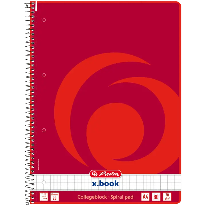 Herlitz spiraalplokk a4 80l ruut colleg