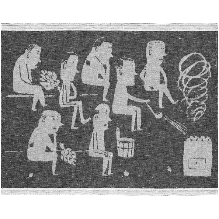 Lapuan Kankurit Miesten sauna laudeliina 46x60 cm valko-musta