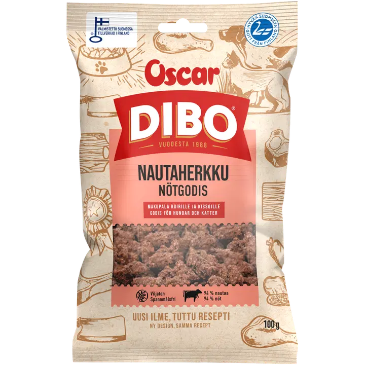 DIBO Nautaherkku koirille ja kissoille 100 g