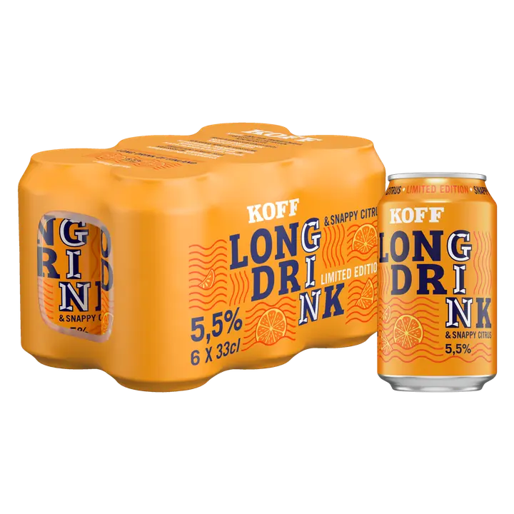 6-pack Koff Long Drink Snappy Citrus long drink 5,5 % tölkki 0,33 L