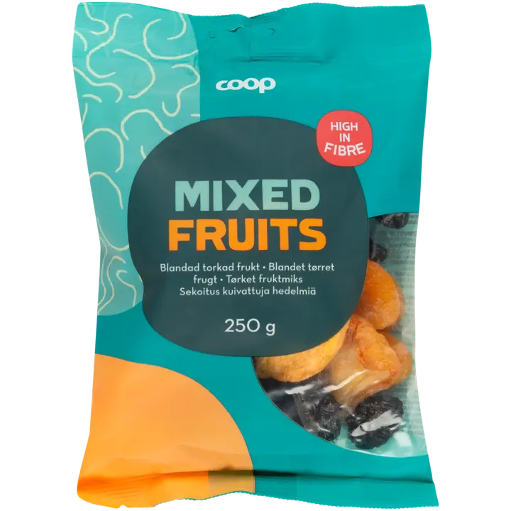 Coop kuivatut sekahedelmät 250 g