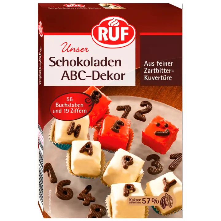 Šokolaadist tähed ja numbrid 48 g, 56 tähte, 19 numbrit
