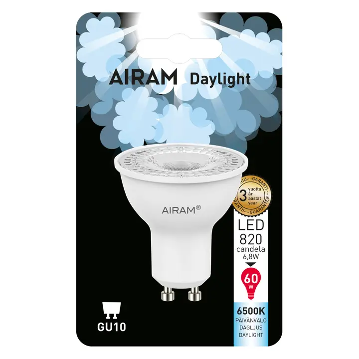 Airam LED-lamp Daylight GU10 6,8W 485lm