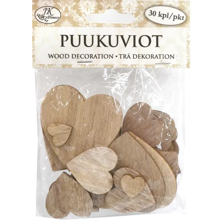 J.K. Primeco puukuvio Sydänlajitelma 30 kpl