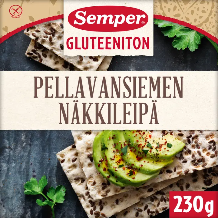 Semper Gluteeniton Pellavansiemen näkkileipä 230g