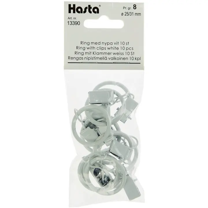 Verhorengas nipistimellä valkoinen 25-31mm 10kpl