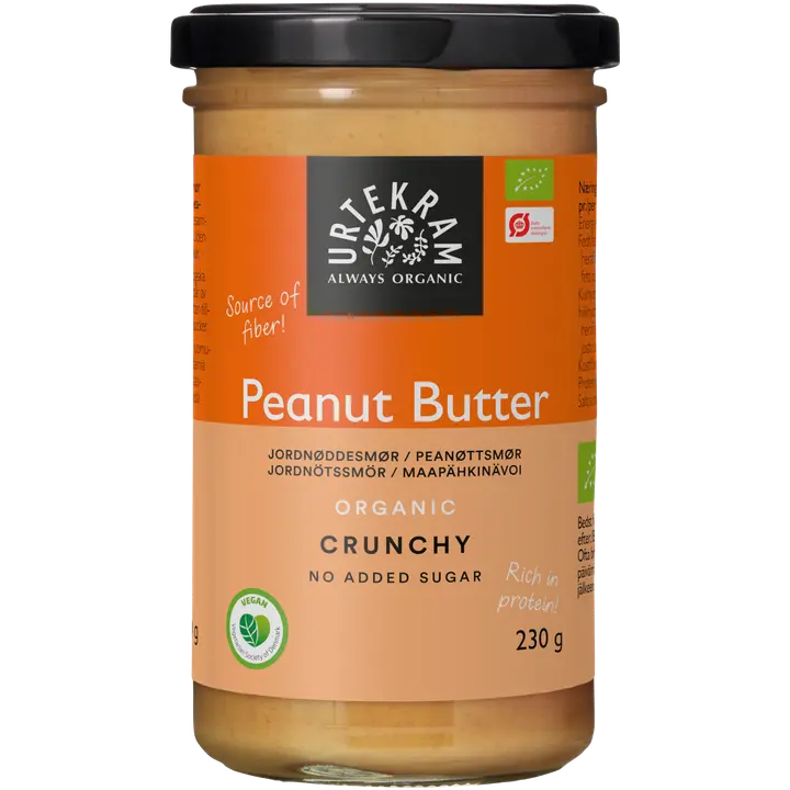 URTEKRAM Luomu Maapähkinävoi Crunchy 230g