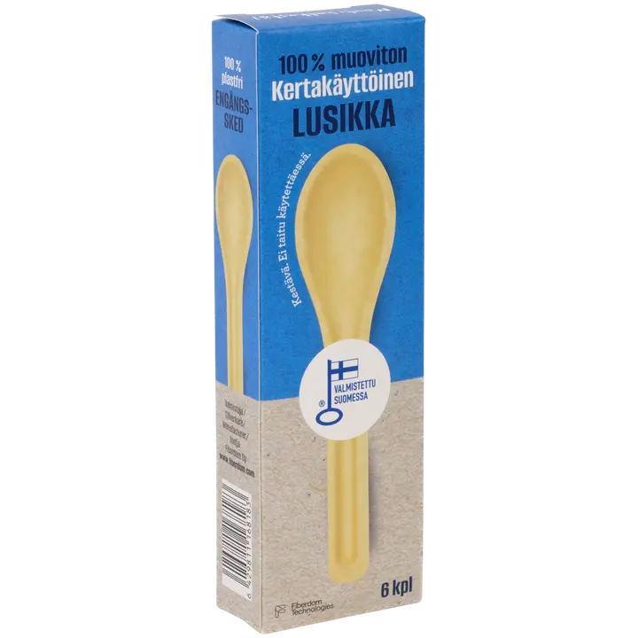 Fiberdom kertakäyttölusikka, 100 % muoviton 6 kpl