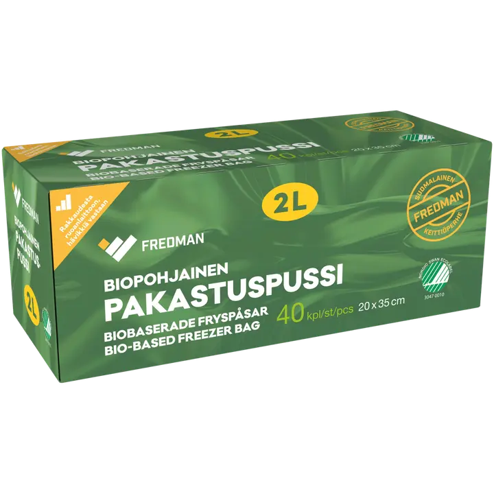 Fredman biopohjainen pakastuspussi 2l 40 kpl
