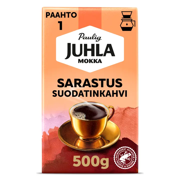 Paulig Juhla Mokka Sarastus kahvi suodatinjauhatus 500g
