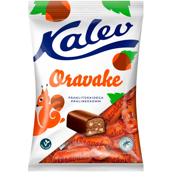 Kalev Oravake pähklitükkidega pralineekompvekid 175 g