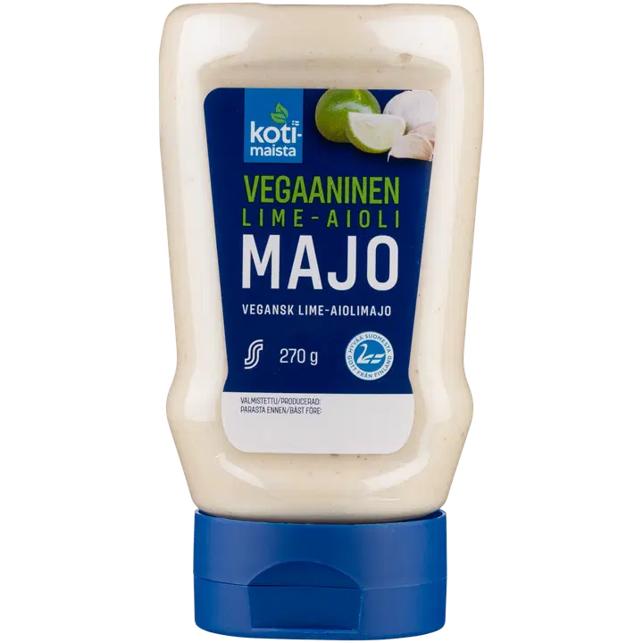 Kotimaista vegan küüslaugumajonees laimiga, 270g