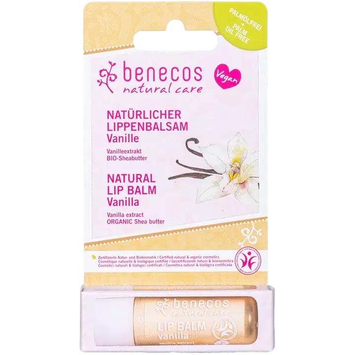 benecos luonnollinen huulivoide vanilja pahvipakkaus 4,8g