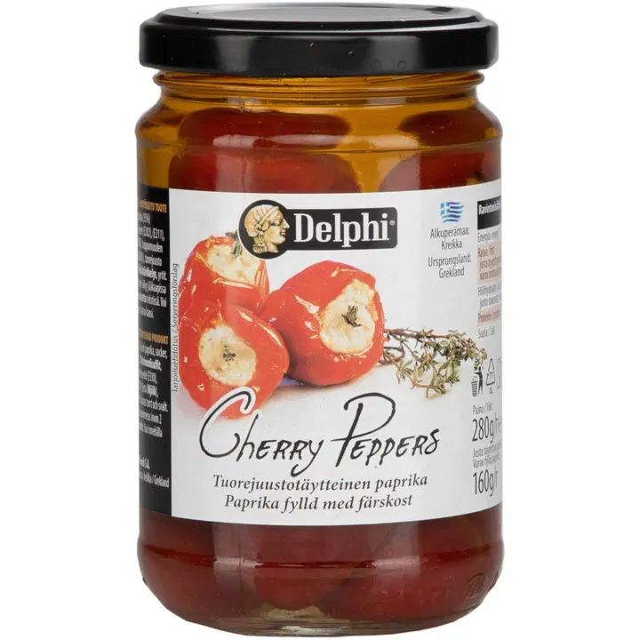Delphi Juustotäytteiset Paprikat Öljyssä 280/160g