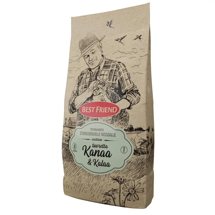 Kuivtoit steriliseeritud kassidele kana ja kalaga 2kg