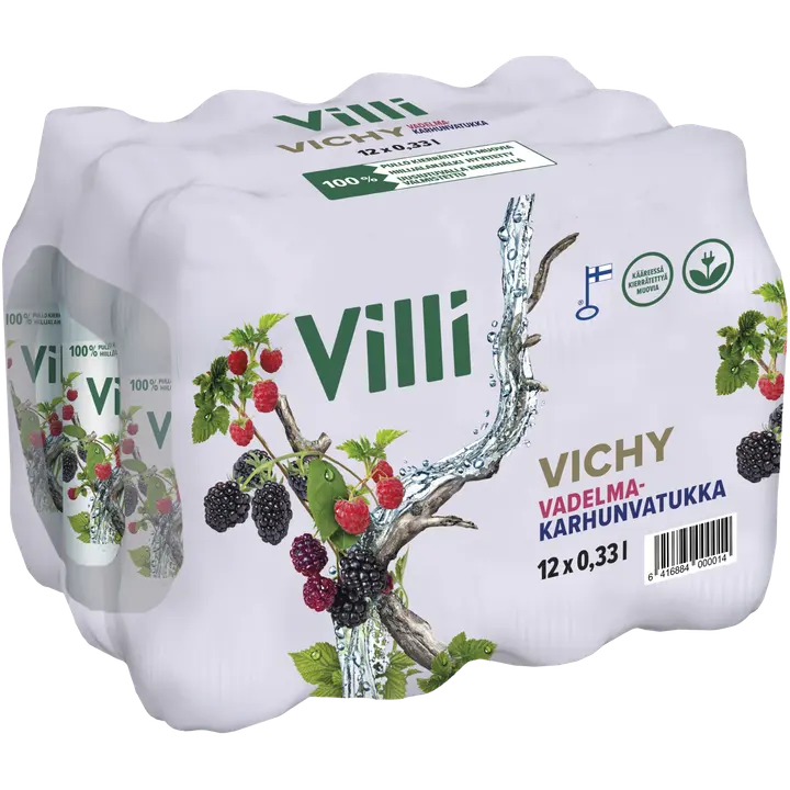 12 x Villi Vichy vadelma-karhunvatukka 0,33 l