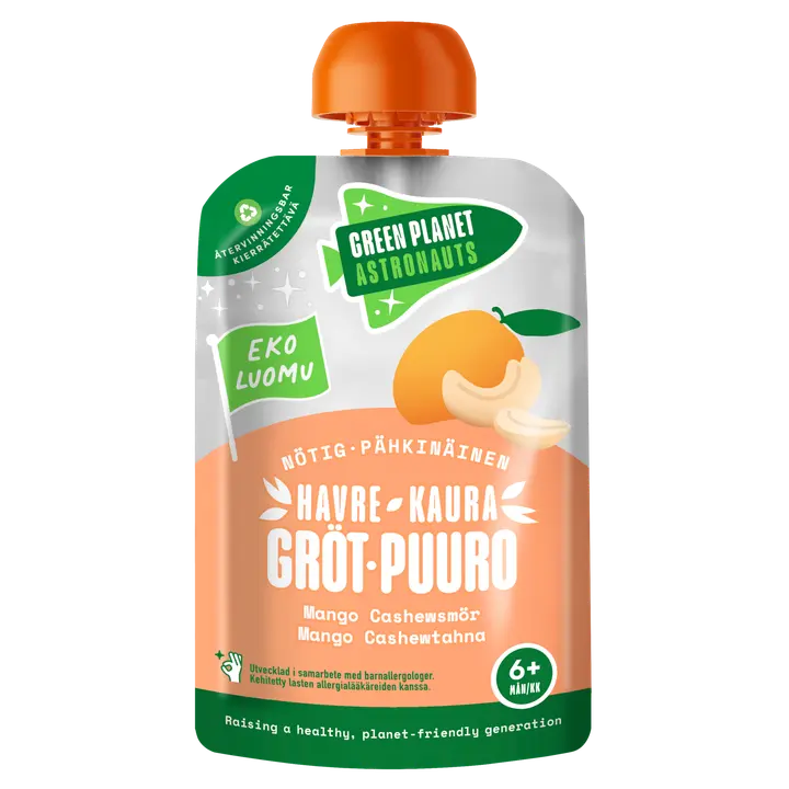 Green Planet Astronauts LUOMU pähkinäinen kaurapuuro mango 100g 6kk+