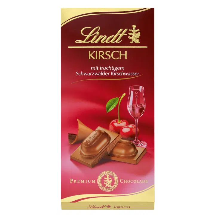 Lindt Kirsch kirsikkalikööri täyte maitosuklaalevy 100g