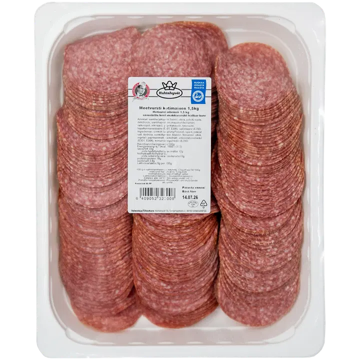 Huhtahyvät Lihamestarin Metvurst inhemsk, skivad 1,5kg