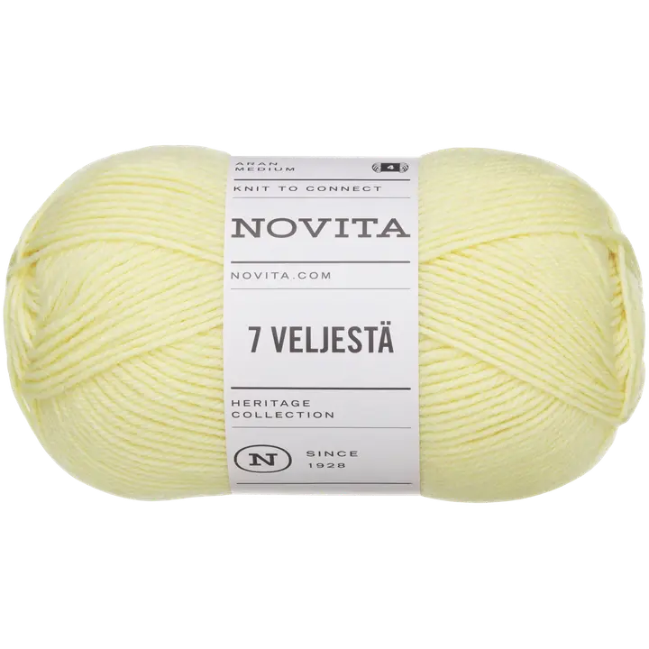 Novita lanka 7 Veljestä 100g keltaruusu 222