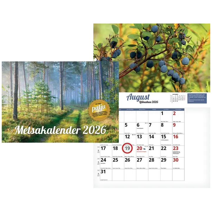 Seinakalender metsakalender,  297 x 42