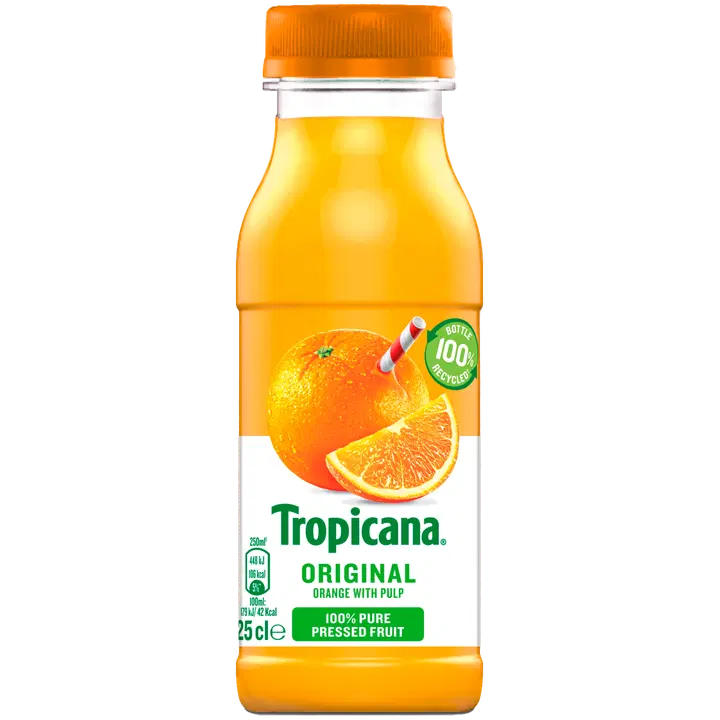 Tropicana orange juice with bits appelsiinitäysmehu hedelmälihalla 0,25l